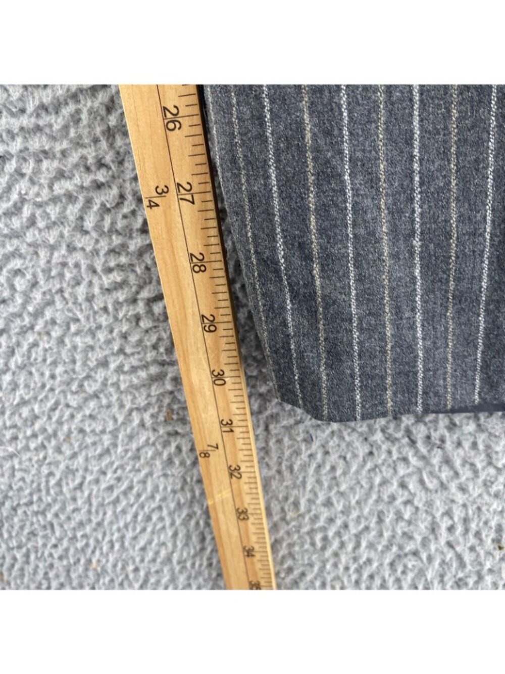 Talbots Pants Womens 12W Gray Pinstripe Wool Stretch Wide Leg Trousers Career - Picture 9 of 11